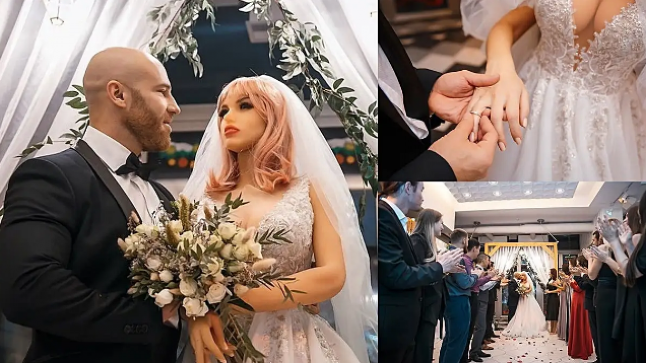 Bodybuilder sposa bambola gonfiabile dopo 8 mesi di fidanzamento